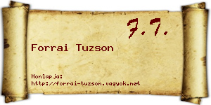 Forrai Tuzson névjegykártya